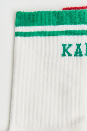 Pack of Three Kaiia Sport Socks Red, Navy & Green