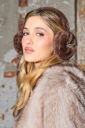 Kaiia Logo Ear Muffs Chocolate