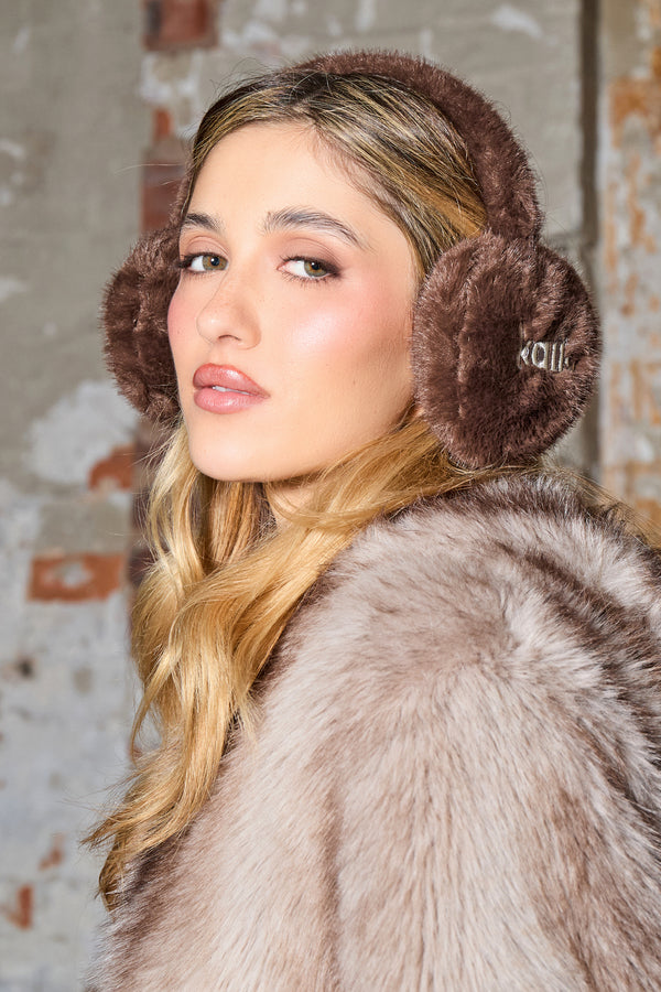 Kaiia Logo Ear Muffs Chocolate