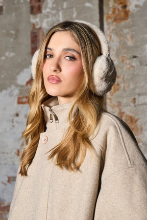 Kaiia Logo Ear Muffs Beige