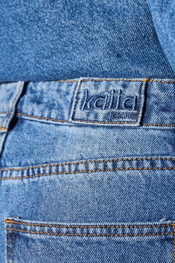 Kaiia Denim High Waisted Straight Leg Jeans Light Blue