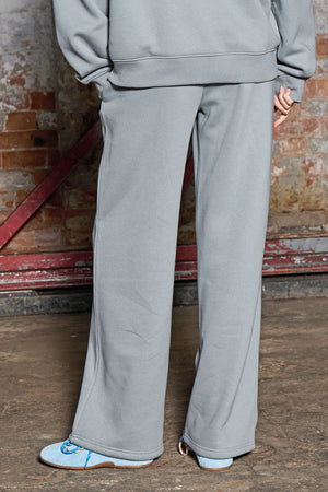 Kaiia Jeans Embossed Wide Leg Joggers Storm Blue