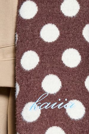 Kaiia Polka Dot Scarf Brown & Cream