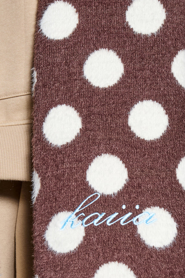 Kaiia Polka Dot Scarf Brown & Cream
