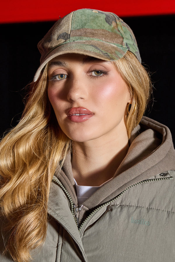 Kaiia Puffer Gilet Smoke Olive