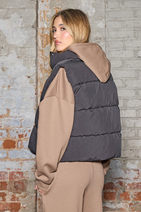 Kaiia Puffer Gilet Black