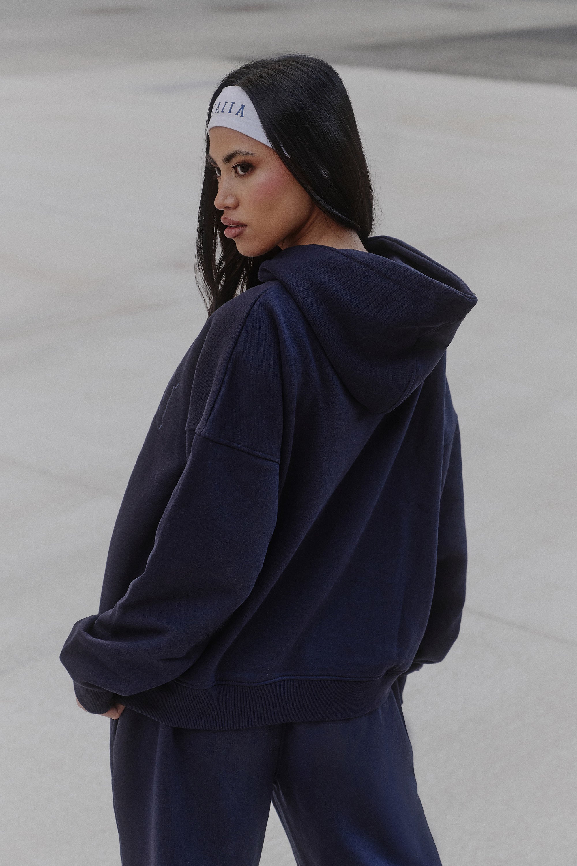 Kaiia Slogan Oversized Hoodie Navy | Kaiia