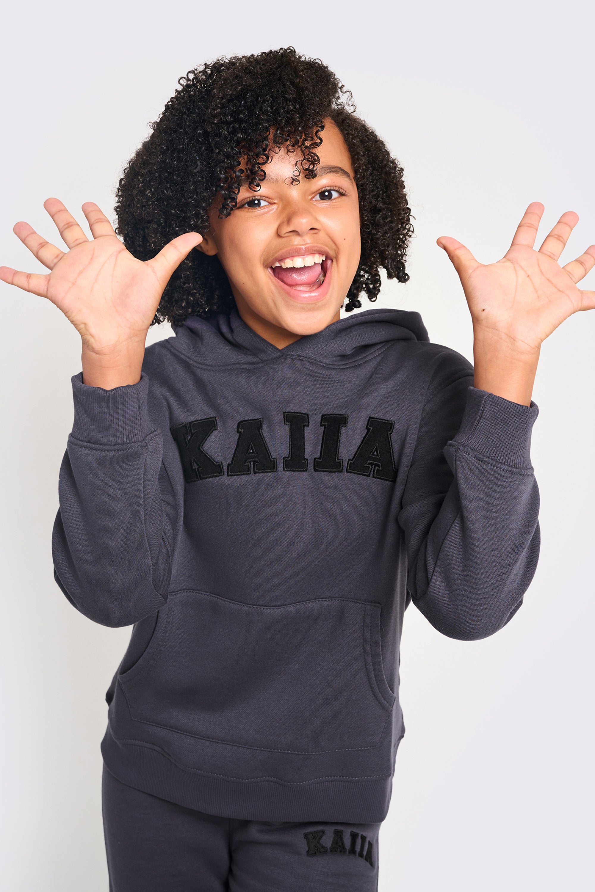 Kaiia Kids Hoodie Dark Grey