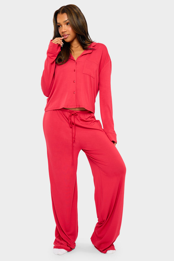 Kaiia Supersoft Slouchy Pyjama Trousers Red