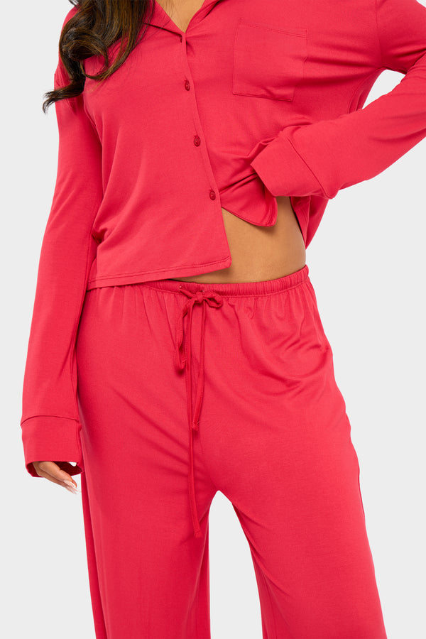 Kaiia Supersoft Slouchy Pyjama Trousers Red