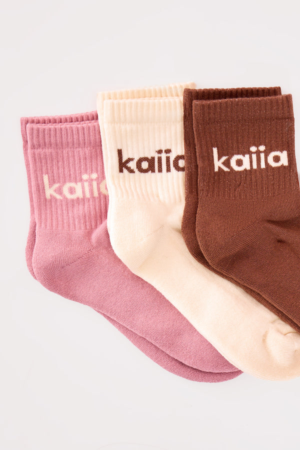 Pack of Three Kaiia Logo Socks Multi