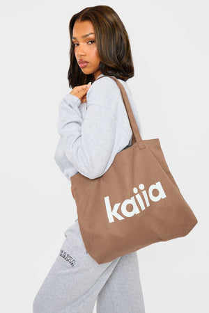 Kaiia Tote Bag Brown & Cream