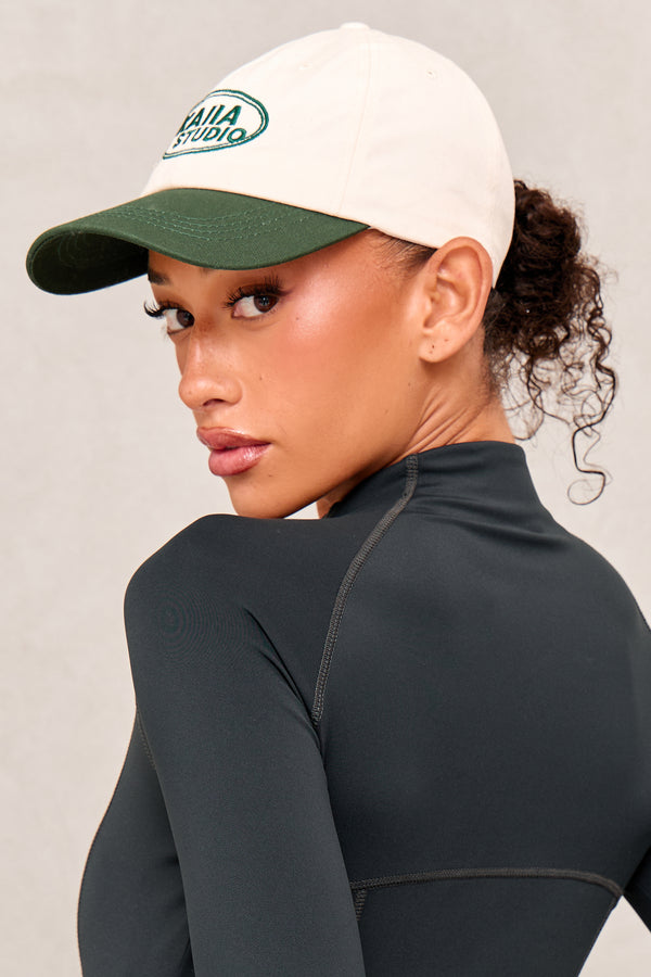 Kaiia Studio Logo Contrast Cap Cream & Green