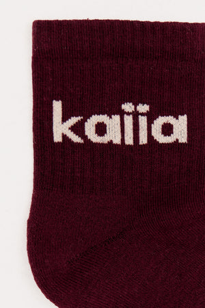 Pack of 3 Kaiia Bubble Logo Socks Lemon, Burgundy & Chocolate