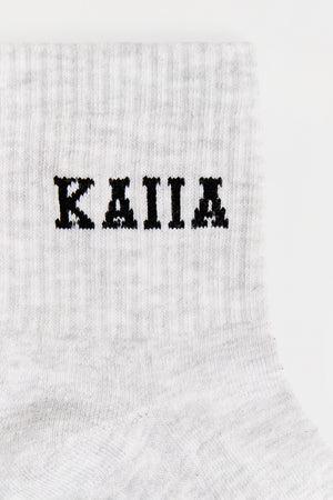 Pack of Three Kaiia Logo Socks White, Grey Marl & Black