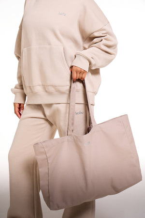 Kaiia Chrome Logo Tote Bag Grey Taupe