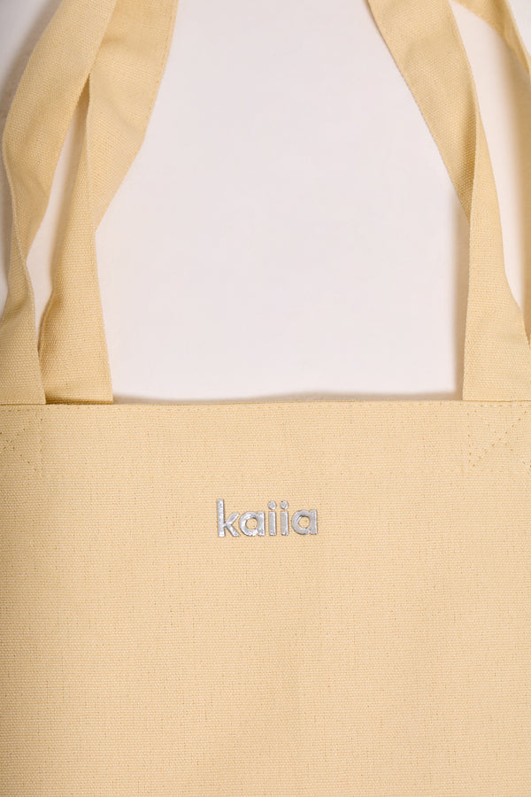 Kaiia Chrome Logo Tote Bag Lemon
