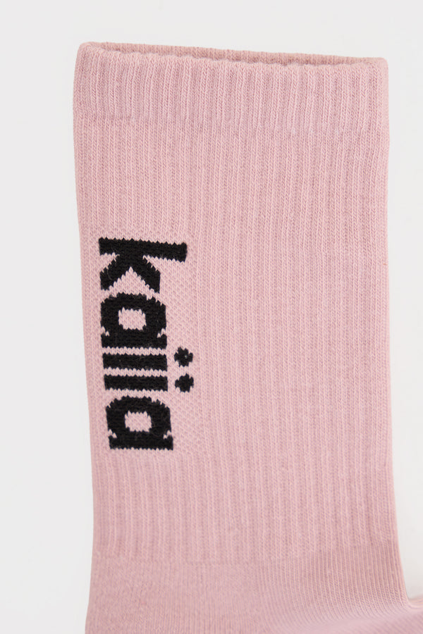 Pack of Three Kaiia Logo Socks Pale Lilac, Taupe & White