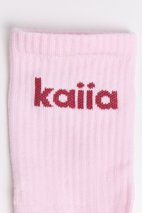 Pack of Three Kaiia Varsity Socks Cream, Baby Blue & Baby Pink