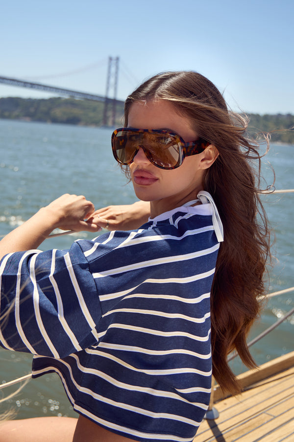 Kaiia Oversized Aviator Sunglasses Tort