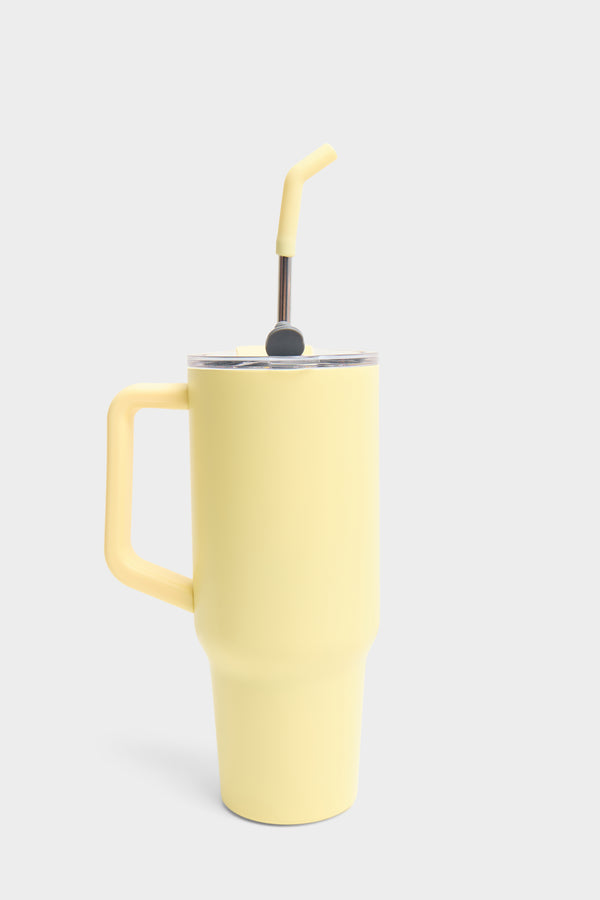 Kaiia 1.2 Litre Straw Bottle Lemon