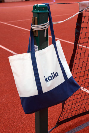 Kaiia Sporty Large Tote Bag Cream & Navy