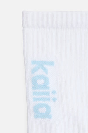 Kaiia Pack of Three Logo Socks Black, Red & Baby Blue