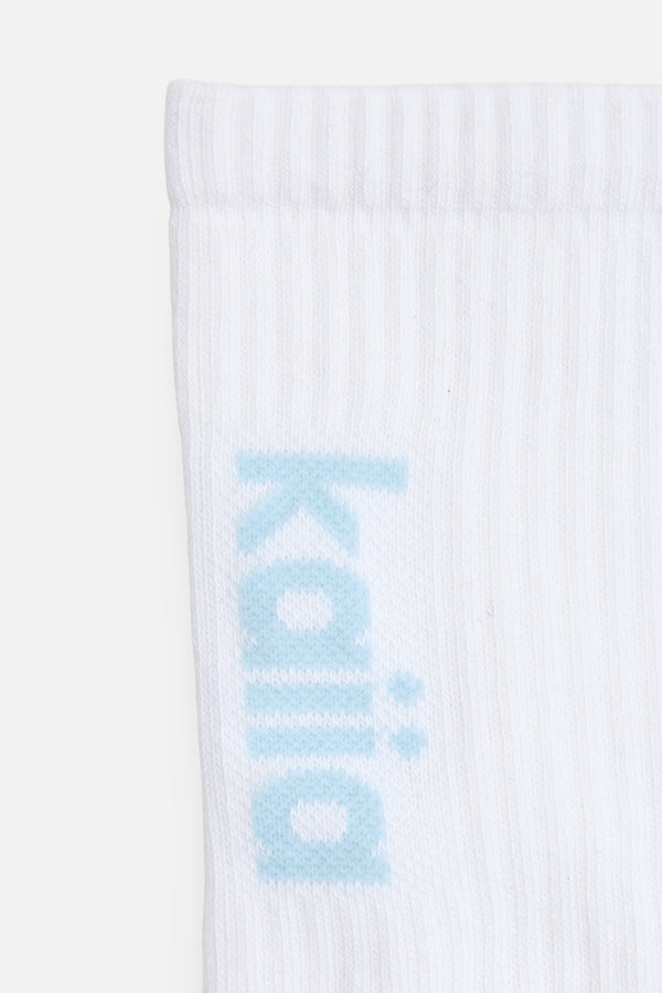 Kaiia Pack of Three Logo Socks Black, Red & Baby Blue