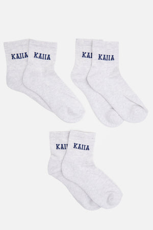 Pack of Three Kaiia Logo Socks Navy