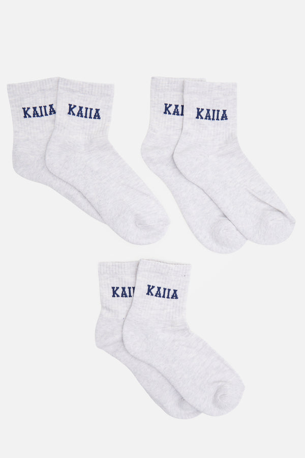 Pack of Three Kaiia Logo Socks Navy