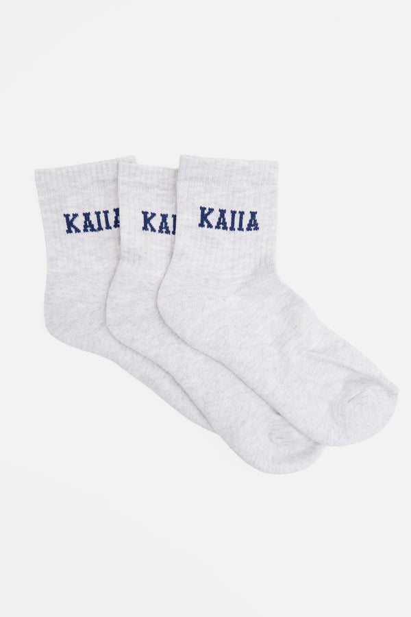 Pack of Three Kaiia Logo Socks Navy