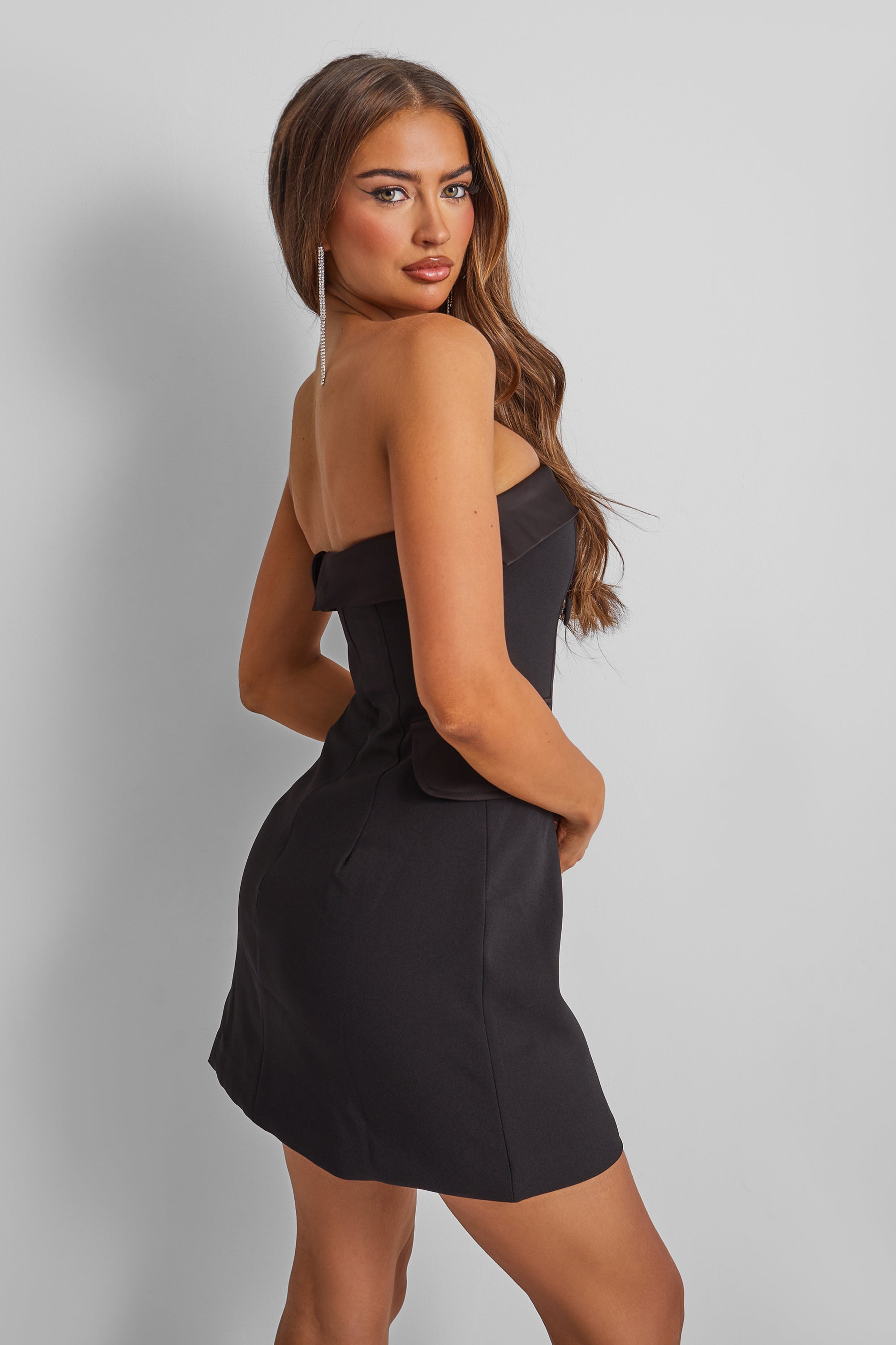 Kaiia Tailored Pocket Detail Mini Dress in Black | Kaiia Kaiia Tailored Pocket Detail Mini Dress in Black | Kaiia