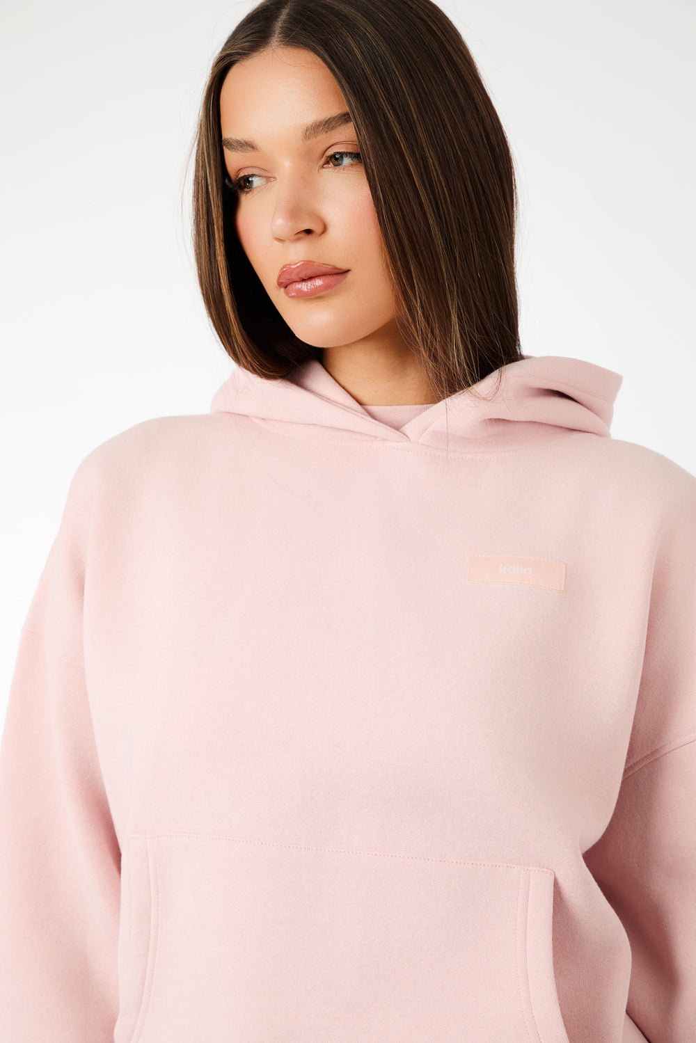 Kaiia Label Logo Oversized Hoodie Dusty Pink
