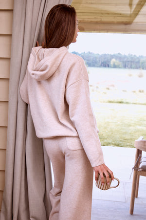 Kaiia Knit Oversized Hoodie Oatmeal