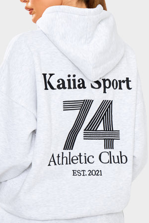 Kaiia Sport Athletic Club Oversized Hoodie Grey Marl & Black