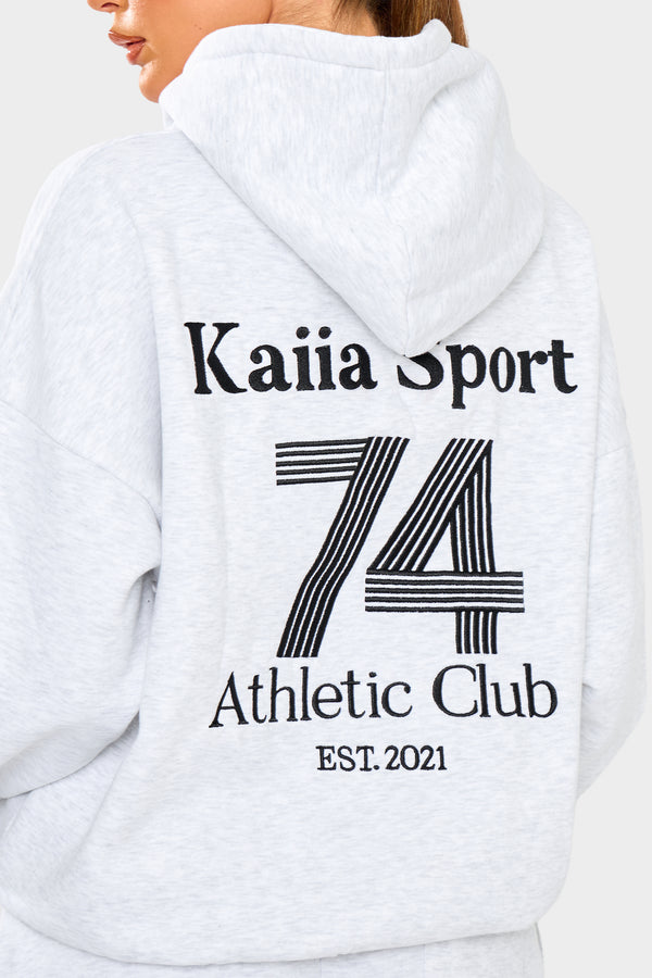 Kaiia Sport Athletic Club Oversized Hoodie Grey Marl & Black