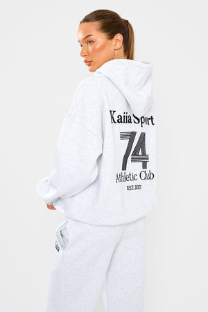 Kaiia Sport Athletic Club Oversized Hoodie Grey Marl & Black