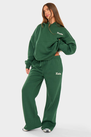 Kaiia Athletic Sport Oversized Hoodie Emerald Green