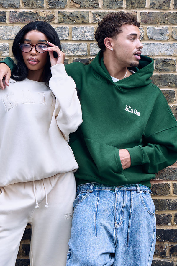 Kaiia Athletic Sport Oversized Hoodie Emerald Green