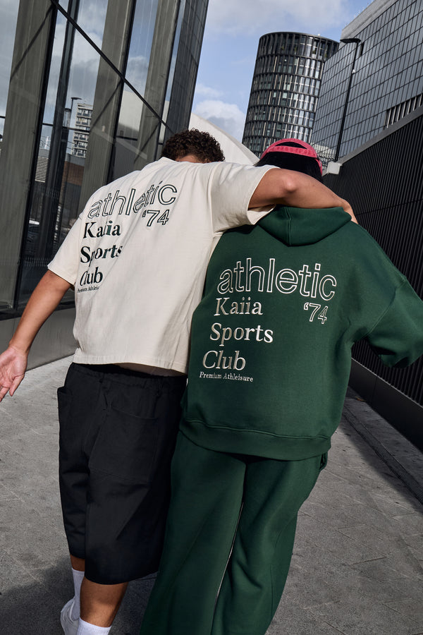 Kaiia Athletic Sport Oversized Hoodie Emerald Green