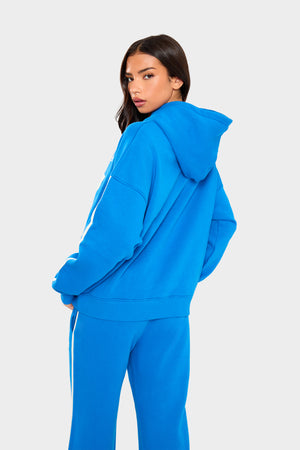 Kaiia Varsity Oversized Hoodie Cobalt Blue