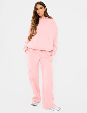 Kaiia Embossed Logo Oversized Hoodie Dusty Rose