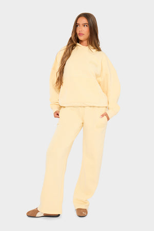 Kaiia Studio Bubble Borg Oversized Hoodie Soft Lemon
