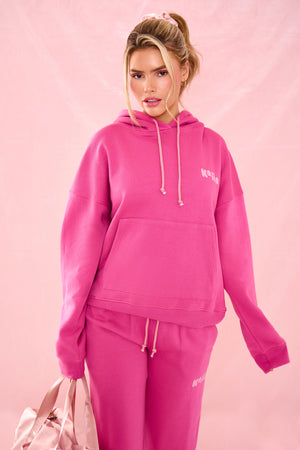 Kaiia Bubble Graphic Oversized Hoodie Dragonfruit