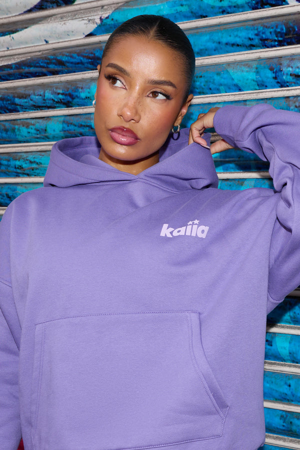 Kaiia Studio Star Oversized Hoodie Royal Purple & Lilac