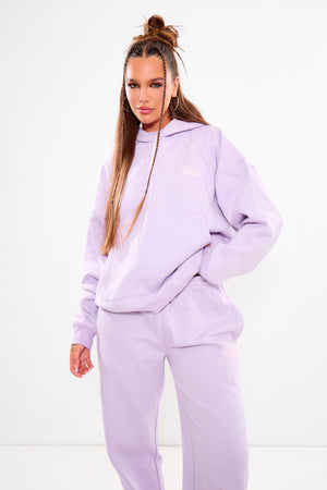 Kaiia Butterfly Graphic Oversized Hoodie Lilac & Pink
