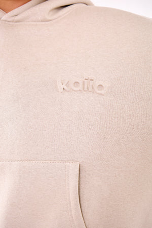 Kaiia Embossed Logo Oversized Hoodie Ash Taupe