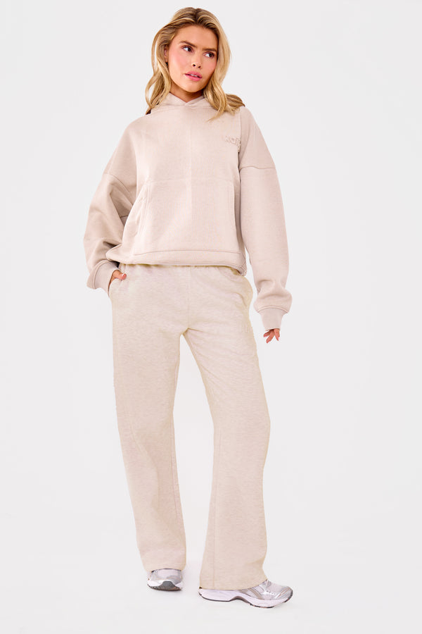Kaiia Embossed Logo Oversized Hoodie Ash Taupe