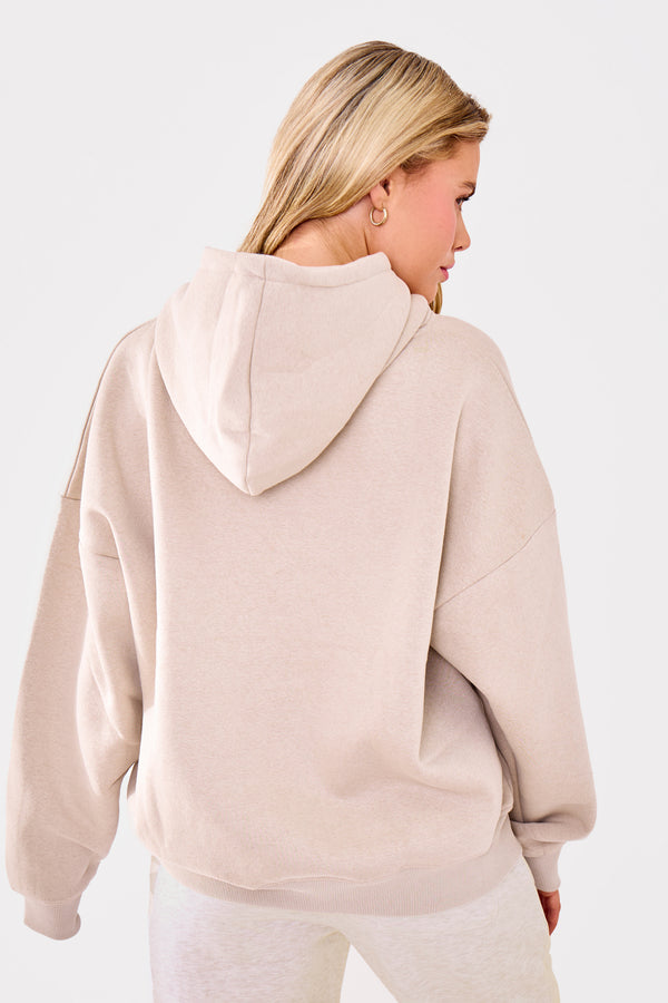 Kaiia Embossed Logo Oversized Hoodie Ash Taupe