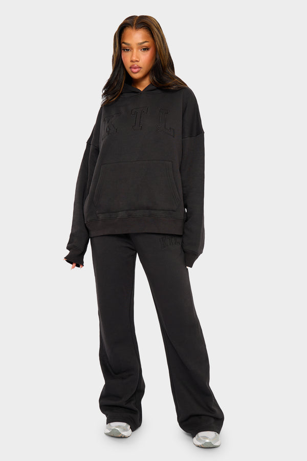 Kaiia KTL Logo Oversized Hoodie Black on Black
